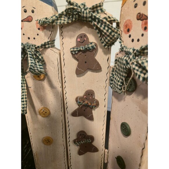 Rustic Wooden Snowman Family Décor, Primitive Farmhouse Christmas Decoration, Fo - Picture 7 of 10